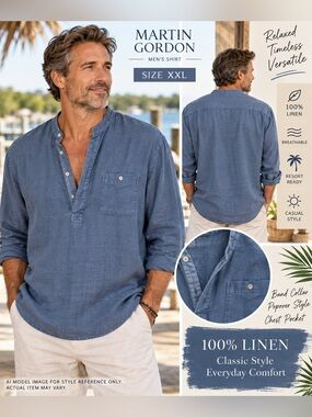 MARTIN GORDON 100% LINEN MEN’S SHIRT